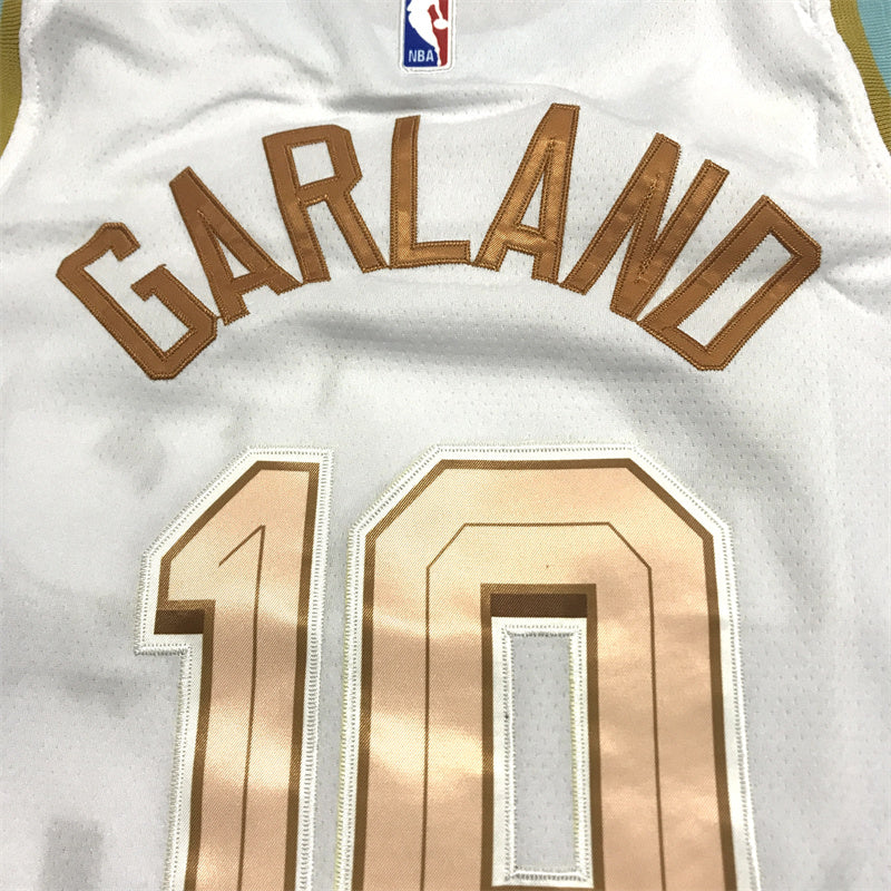 Men's Cleveland Cavaliers Darius Garland #10 White Swingman Jerseys - City Edition
