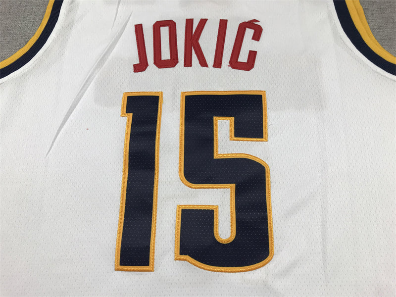 Men's Denver Nuggets Nikola Jokic #15 NBA White 2020/21 Swingman Jerseys