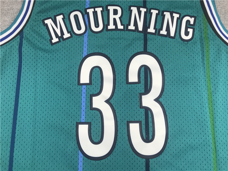 Men's Charlotte Hornets Alonzo Mourning Hardwood Classics Swingman Player Jerseys