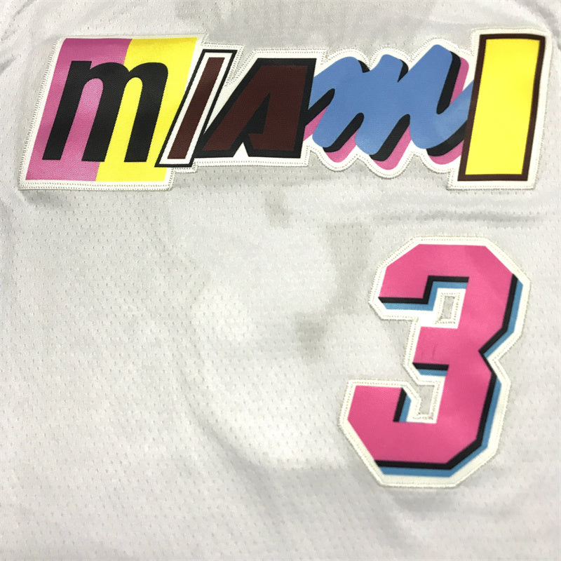 Men's Miami Heat Dwyane Wade #3 White Swingman Jerseys - City Edition