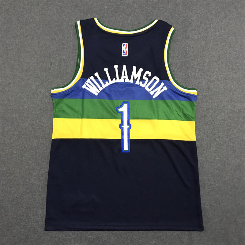 Men's New Orleans Pelicans Zion Williamson #1 Navy Swingman Jerseys