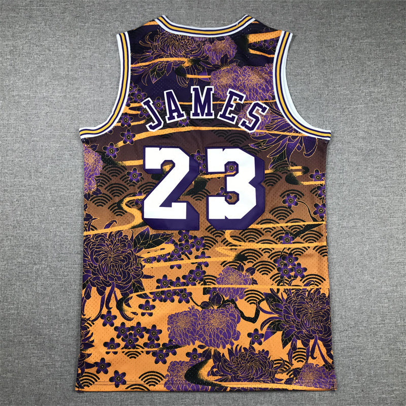 Men's Los Angeles Lakers LeBron James #23 Year of Rabbit Edition Hardwood Classics Swingman Jerseys