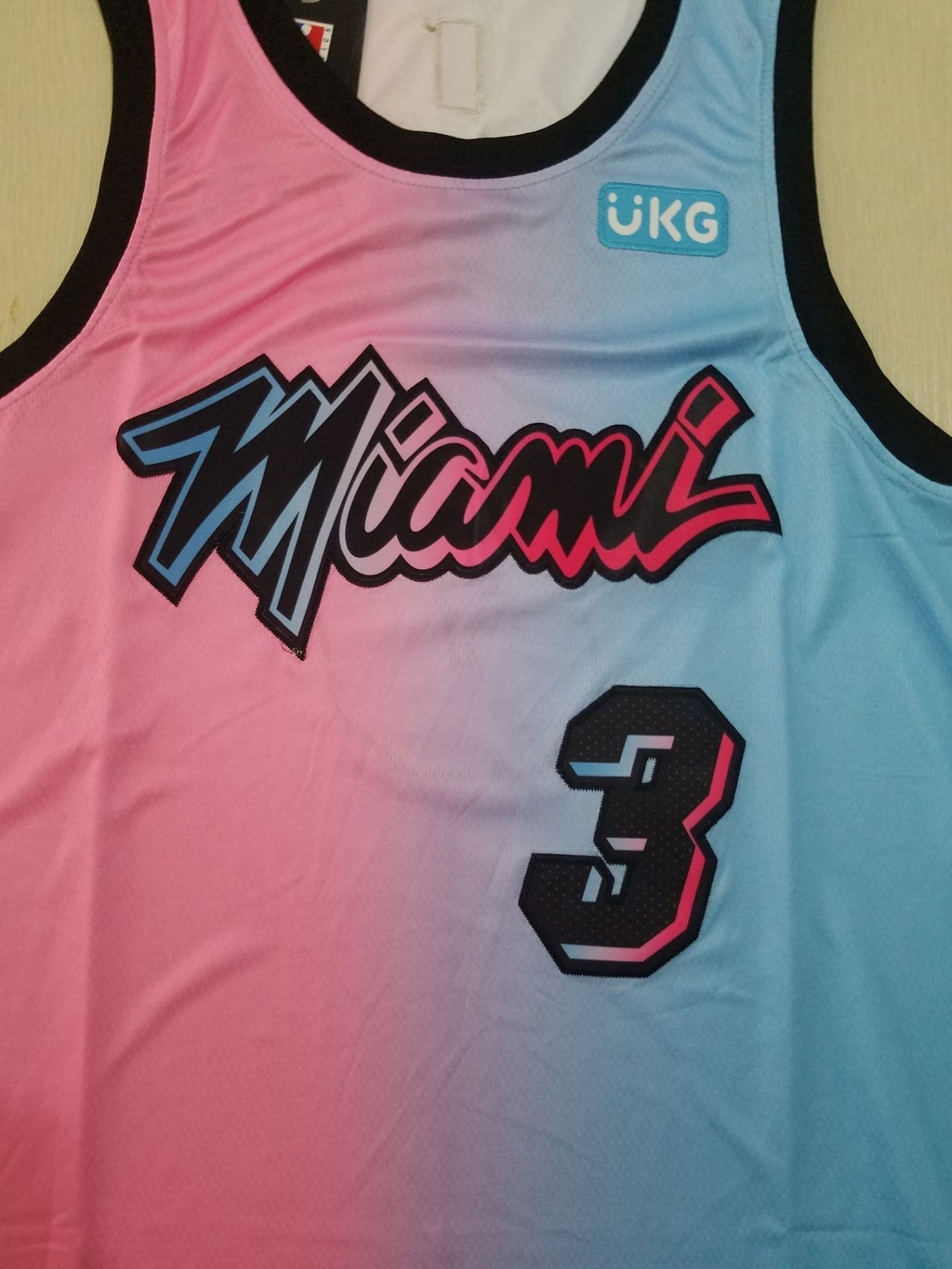 Men's Miami Heat Dwyane Wade #3 Pink/Blue Swingman Player Jerseys