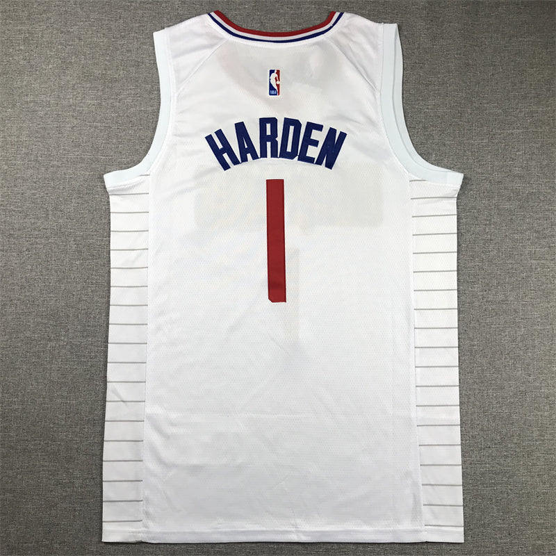 Men's LA Clippers James Harden #1 White Swingman Jerseys - Association Edition