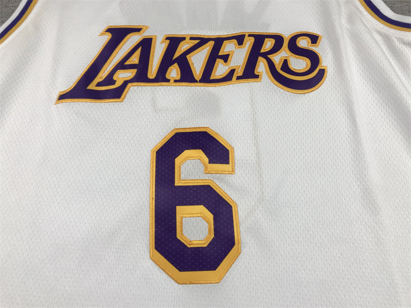 Men's Los Angeles Lakers LeBron James #6 White 2022/23 Swingman Jerseys - Association Edition