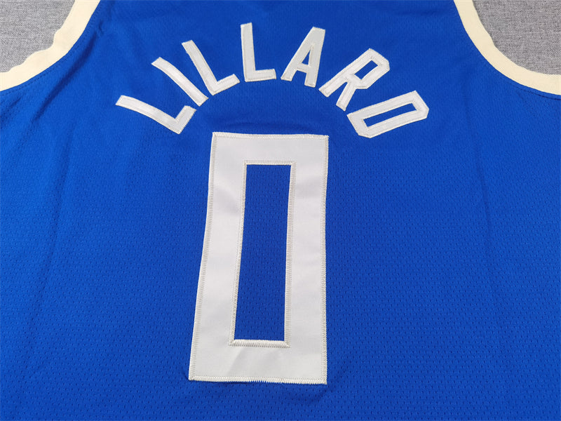 Men's Milwaukee Bucks Damian Lillard #0 Royal 2024/25 Swingman Player Jerseys - City Edition