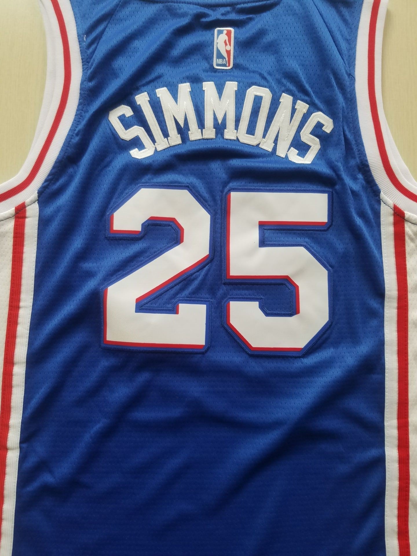 Men's Philadelphia 76ers Ben Simmons #25 Blue Fast Break Replica Jerseys