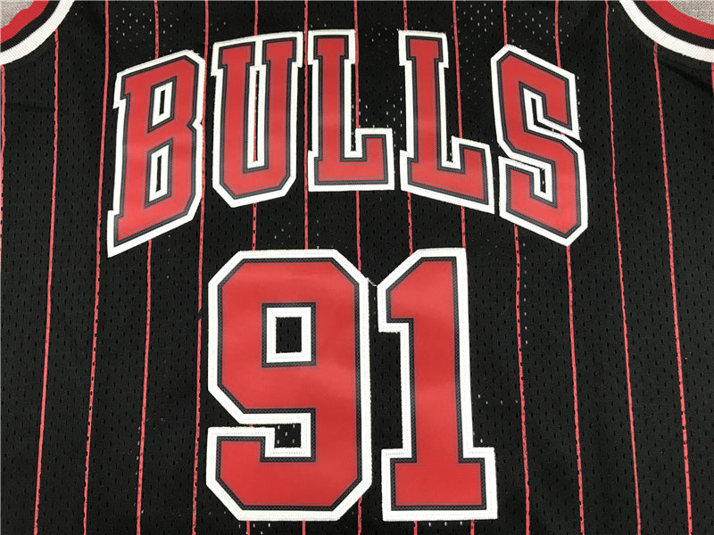 Men's Chicago Bulls Dennis Rodman Black 1995-96 Hardwood Classics Player Jerseys