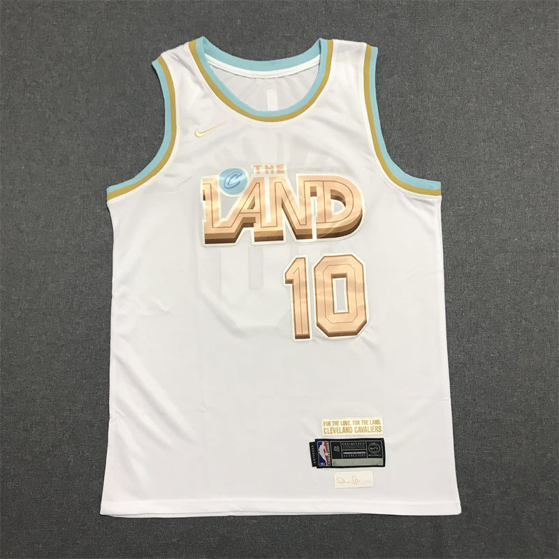 Men's Cleveland Cavaliers Darius Garland #10 White Swingman Jerseys - City Edition