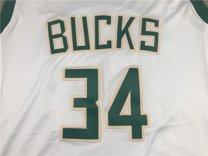 Men's Milwaukee Bucks Giannis Antetokounmpo #34 NBA White Player Jerseys