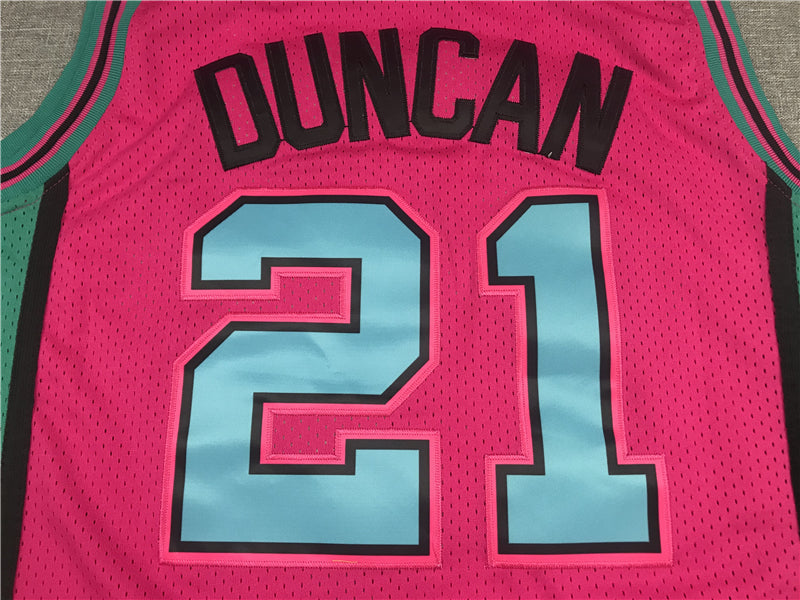 Men's San Antonio Spurs Tim Duncan Pink 1998/99 Classics Swingman Player Jerseys
