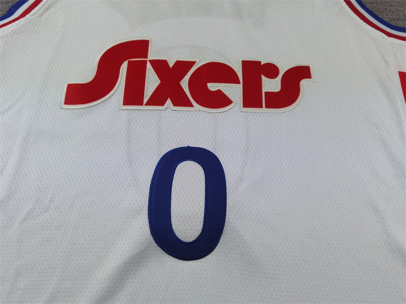 Men's Philadelphia 76ers Tyrese Maxey #0 White 2024/25 Swingman Player Jerseys - City Edition