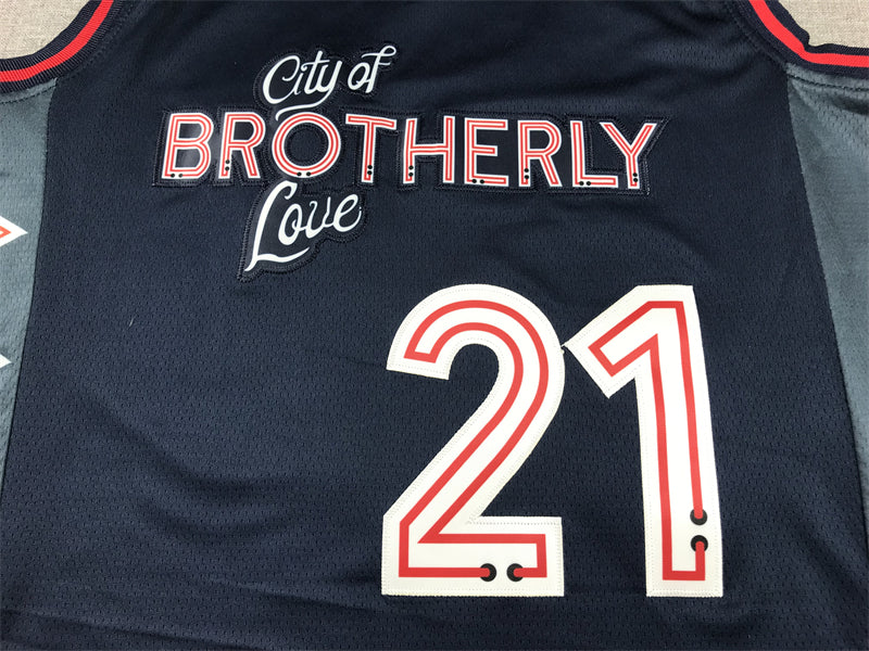 Men's Philadelphia 76ers Joel Embiid #21 Navy 2023/24 Swingman Jerseys - City Edition