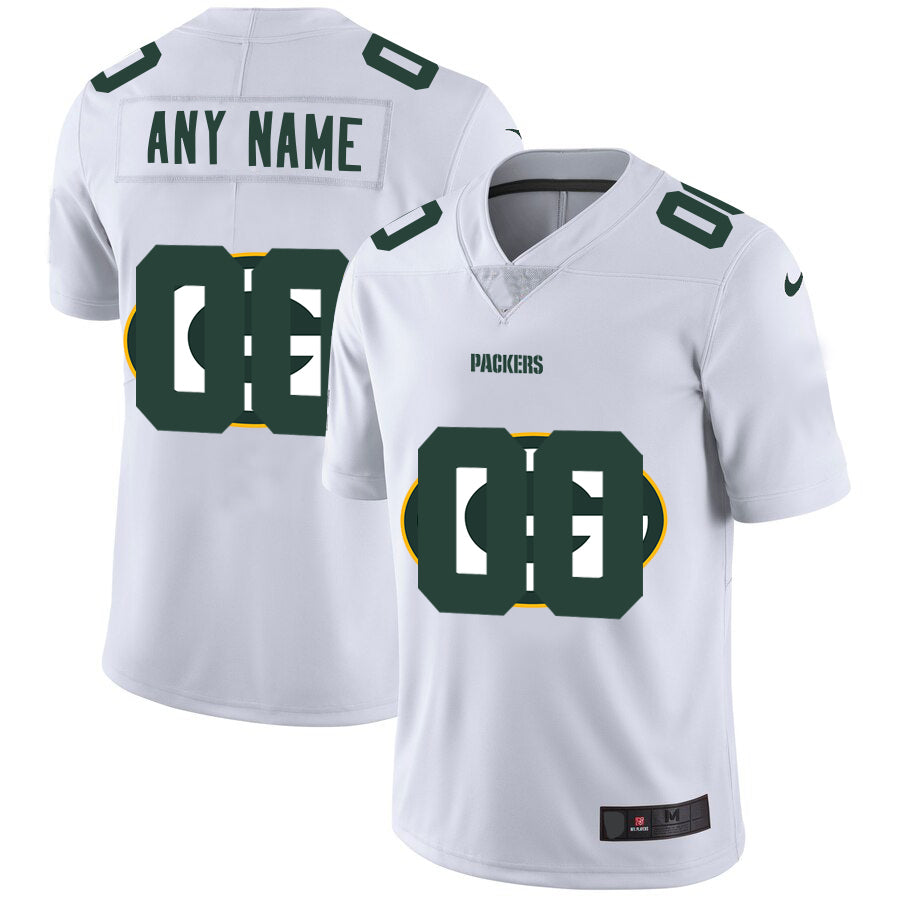 Custom1 Green Bay Packers White Team Big Logo Vapor Untouchable Limited Jerseys Stitched American Football Jerseys