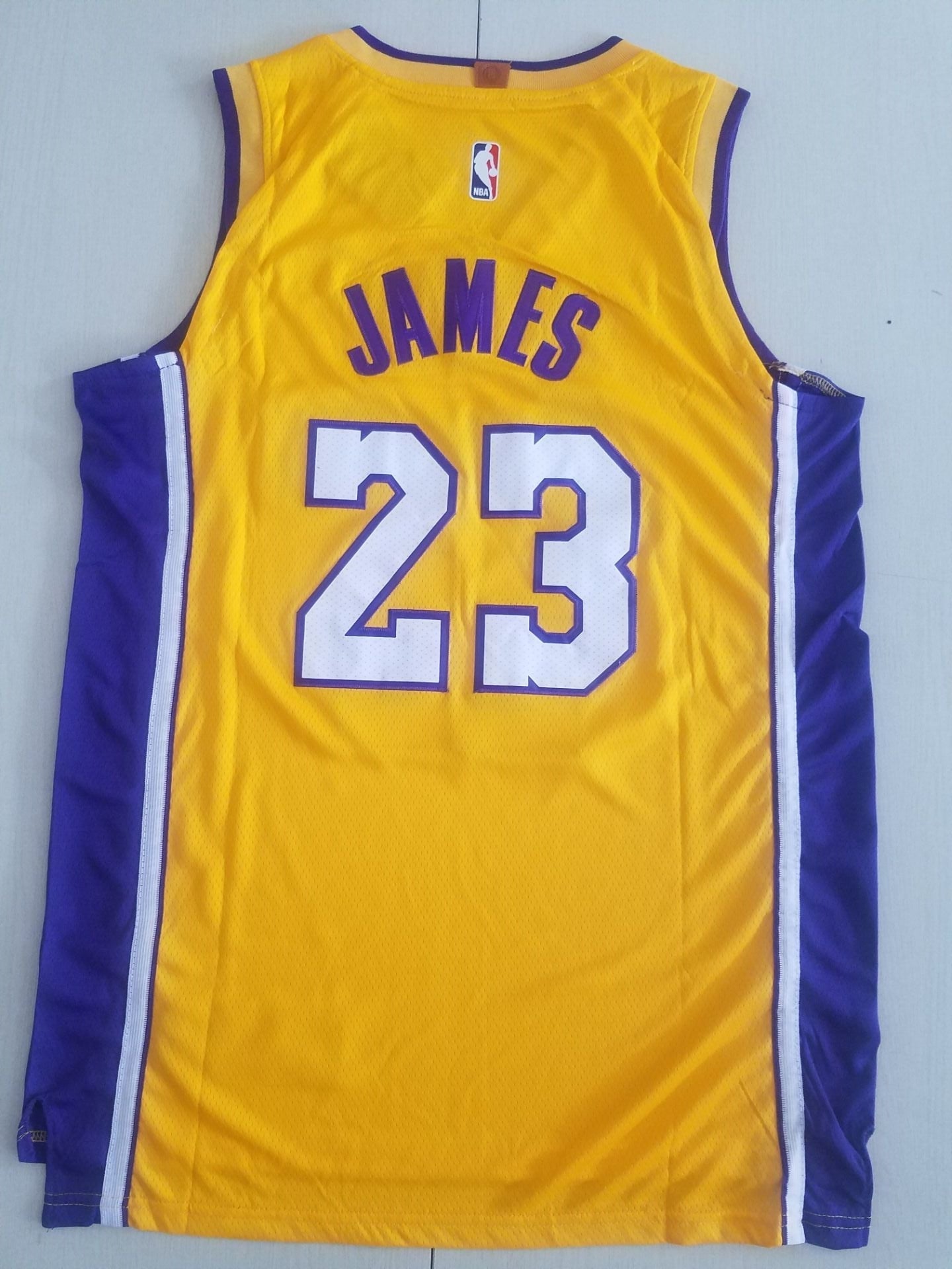 Men's Los Angeles Lakers LeBron James #23 NBA Yellow Swingman Jerseys