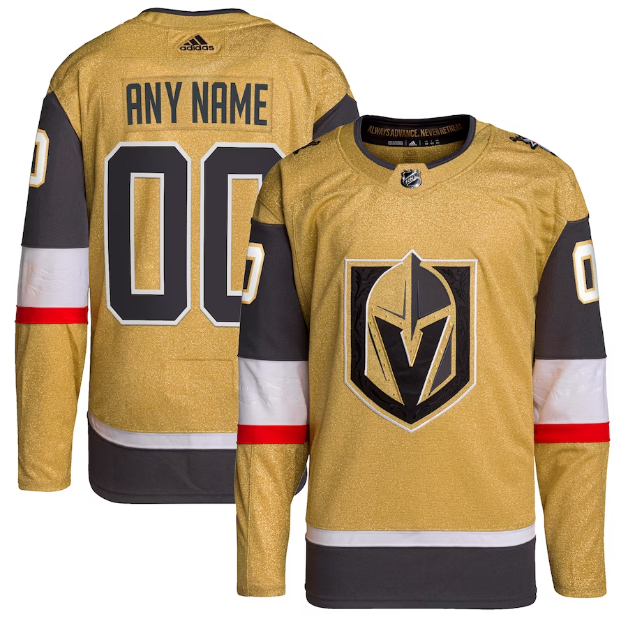 Men's Vegas Golden Knights Gold Home Primegreen Authentic Custom Jerseys