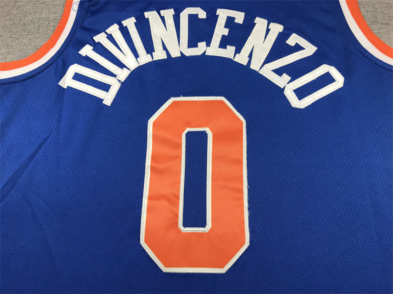 Men's New York Knicks Donte DiVincenzo #0 Blue Swingman Jerseys - Icon Edition