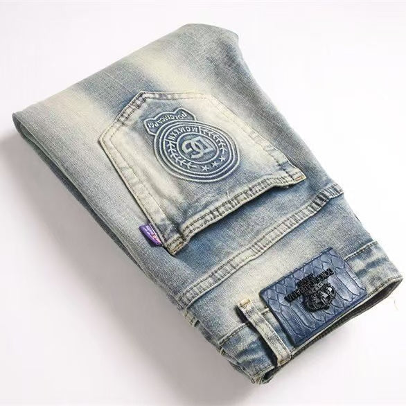 Dolce & Gabbana DG VIBE3 Embroidered Logo Slim Fit Jeans