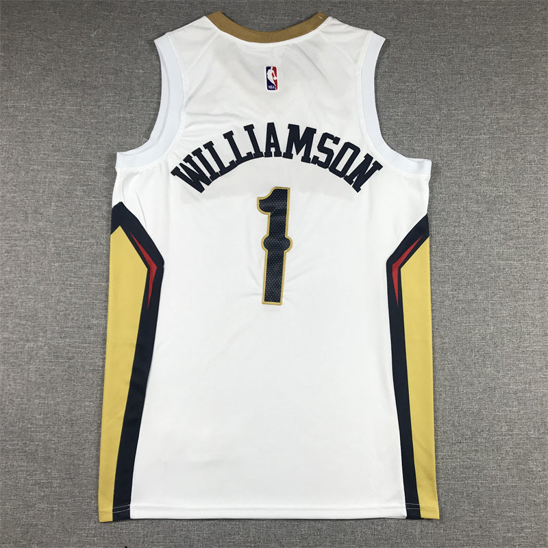 Men's New Orleans Pelicans Zion Williamson #1 White Swingman Jerseys