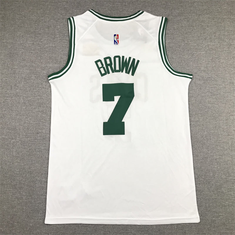 Men's Boston Celtics Jaylen Brown #7 White 2022/23 Swingman Jerseys - Association Edition