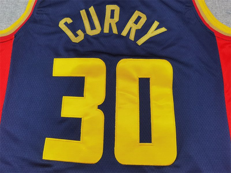 Men's Golden State Warriors Stephen Curry #30 Navy 2024/25 Swingman Player Jerseys - City Edition