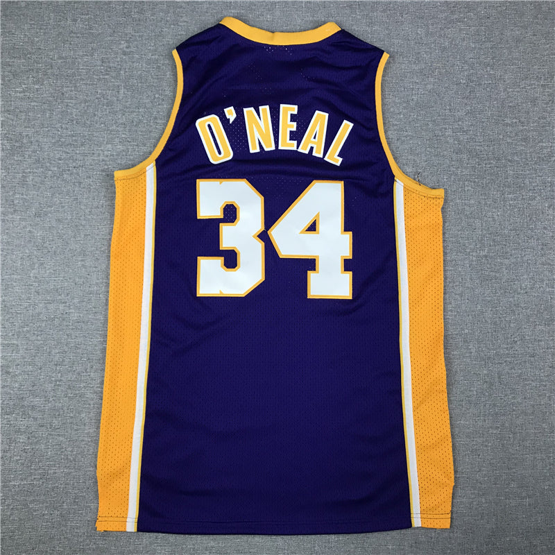 Men's Los Angeles Lakers Shaquille O'Neal #34 Purple 1999-00 Classics Jerseys