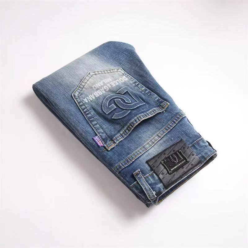 Dolce & Gabbana DG VIBE3 Embroidered Logo Slim Fit Jeans