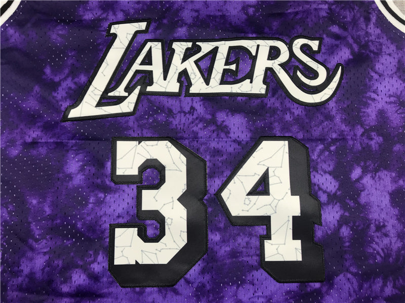 Men's Los Angeles Lakers Shaquille O'Neal #34 Purple Galaxy Swingman Jerseys