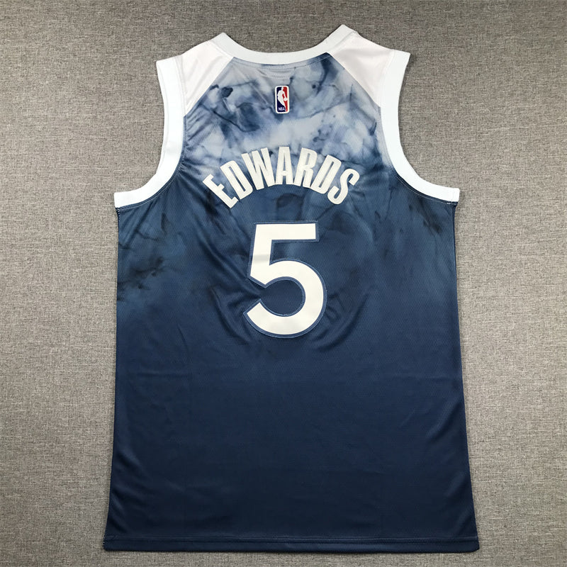 Men's Minnesota Timberwolves Anthony Edwards #5 Blue 2023/24 Swingman Jerseys - City Edition