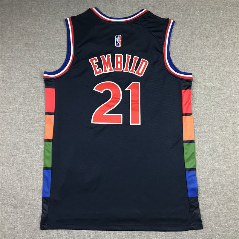Men's Philadelphia 76ers Joel Embiid Navy 2021/22 Swingman Jerseys - City Edition
