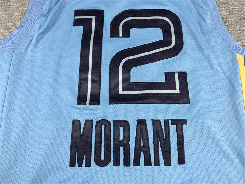 Men's Memphis Grizzlies Ja Morant #12 Light Blue 2022/23 Statement Edition Swingman Jerseys