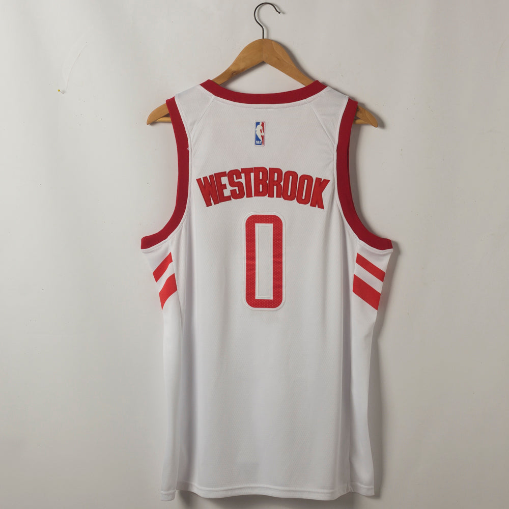 Men's Houston Rockets Russell Westbrook #0 NBA White Classics Swingman Player Jerseys