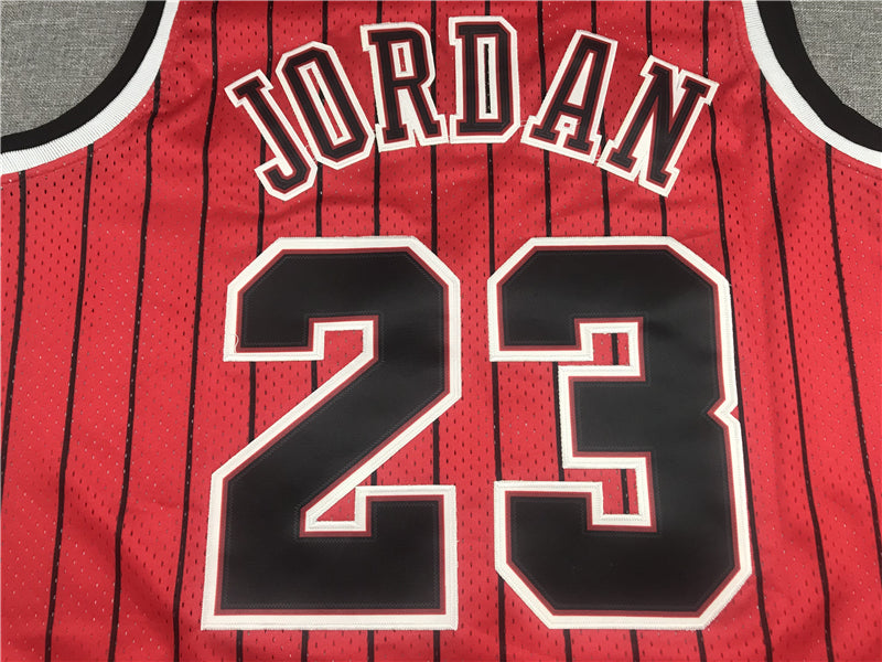 Men's Chicago Bulls Michael Jordan #23 Red Hardwood Classics Authentic Jerseys