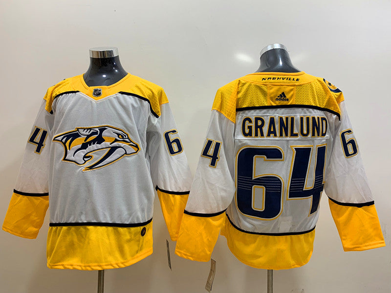 Men's Nashville Predators Mikael Granlund #64 White Breakaway Player Jerseys