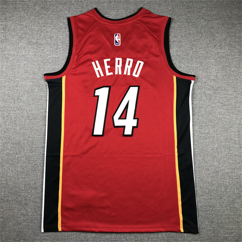 Men's Miami Heat Tyler Herro #14 Red 2022/23 Swingman Jerseys - Statement Edition