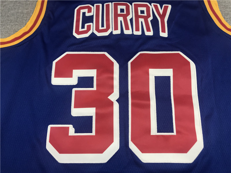 Men's Golden State Warriors Stephen Curry #30 Blue 2022 City Edition Jerseys