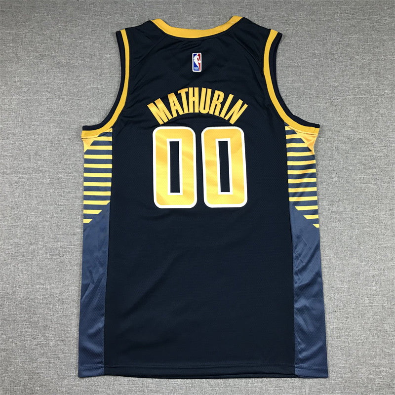 Men's Indiana Pacers Bennedict Mathurin #00 Navy Fast Break Replica Jerseys - Icon Edition