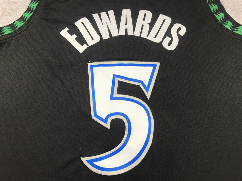 Men's Minnesota Timberwolves Anthony Edwards #5 Black Swingman Jerseys