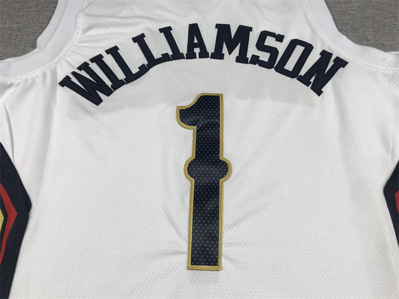 Men's New Orleans Pelicans Zion Williamson #1 White Swingman Jerseys