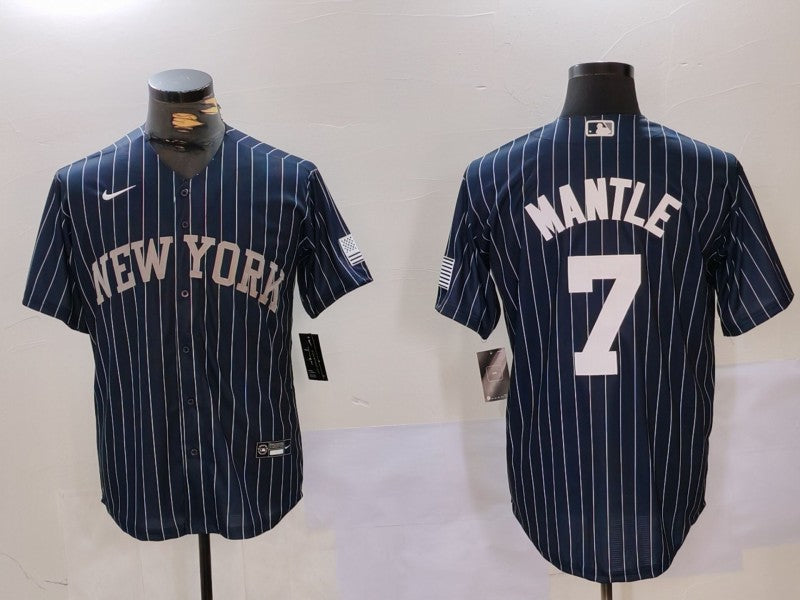 Men's New York Yankees Mickey Mantle #7 Navy Player Jerseys