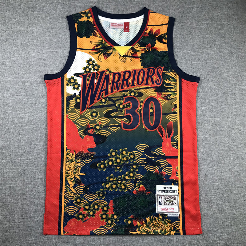 Men's Golden State Warriors Stephen Curry #30 Year of Rabbit Edition Hardwood Classics Swingman Jerseys