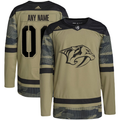 Men's Nashville Predators Camo Military Appreciation Team Authentic Custom Practice Jerseys