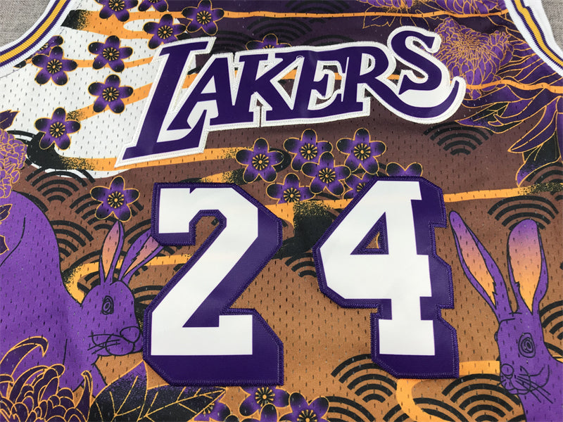 Men's Los Angeles Lakers Kobe Bryant #24 Year of Rabbit Edition Hardwood Classics Swingman Jerseys