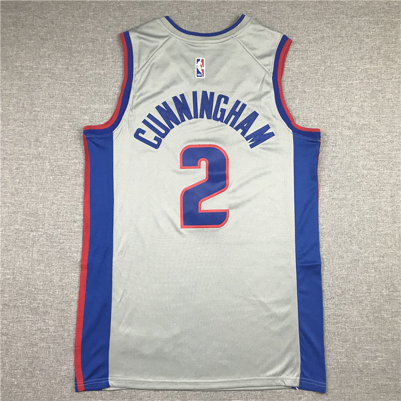 Men's Detroit Pistons Cade Cunningham Gray 2021/22 Swingman Player Jerseys