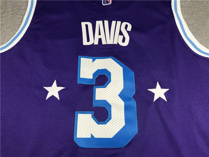 Men's Los Angeles Lakers Anthony Davis #3 Purple Swingman Jerseys - City Edition