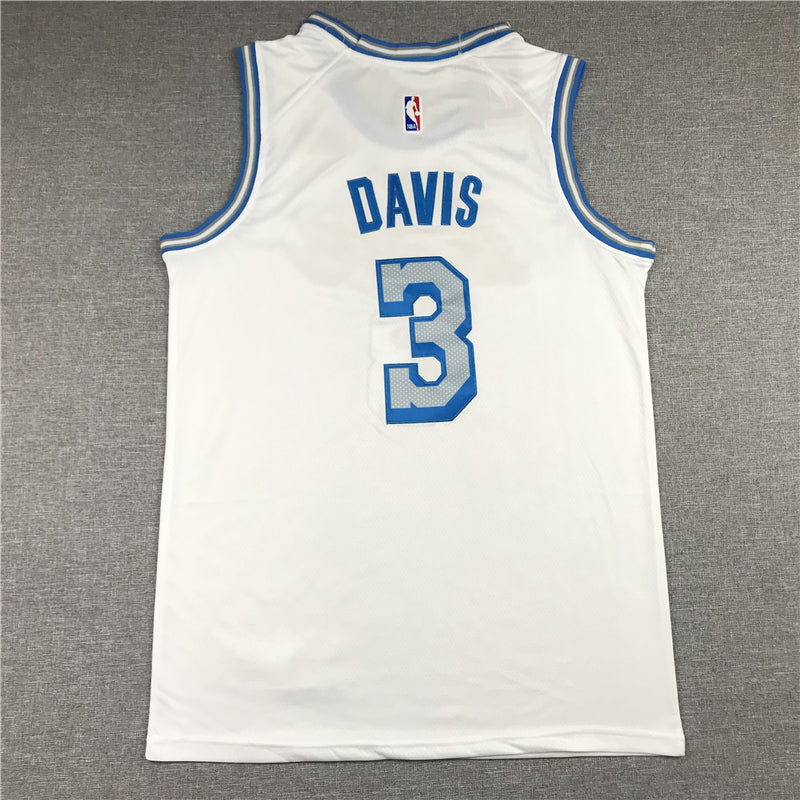 Men's Los Angeles Lakers Anthony Davis #3 White Swingman Jerseys - City Edition