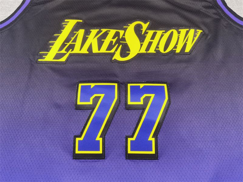 Men's Los Angeles Lakers Luka Doncic #77 Purple 2024/25 Swingman Player Jerseys - City Edition