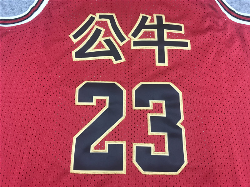 Men's Chicago Bulls Michael Jordan Red Hardwood Classics Jerseys Chinese Edition