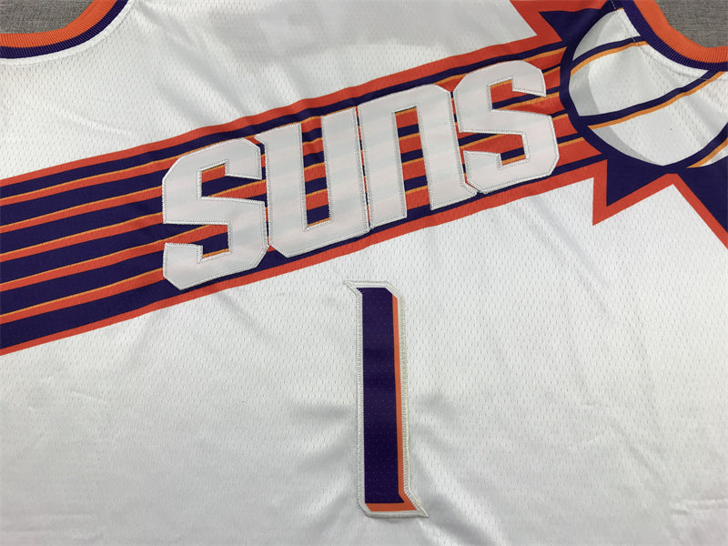 Men's Phoenix Suns Devin Booker #1 White 2023/24 Fast Break Replica Jerseys - Association Edition