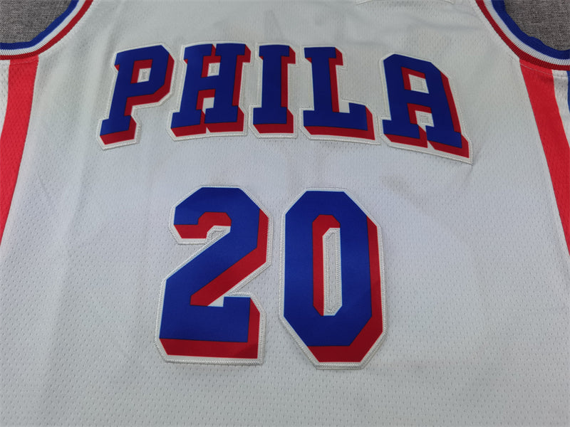 Men's Philadelphia 76ers Jared McCain #20 White Swingman Jerseys - Association Edition